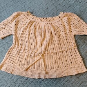 Handmade Crochet Short Sleeve With Cinched Waist